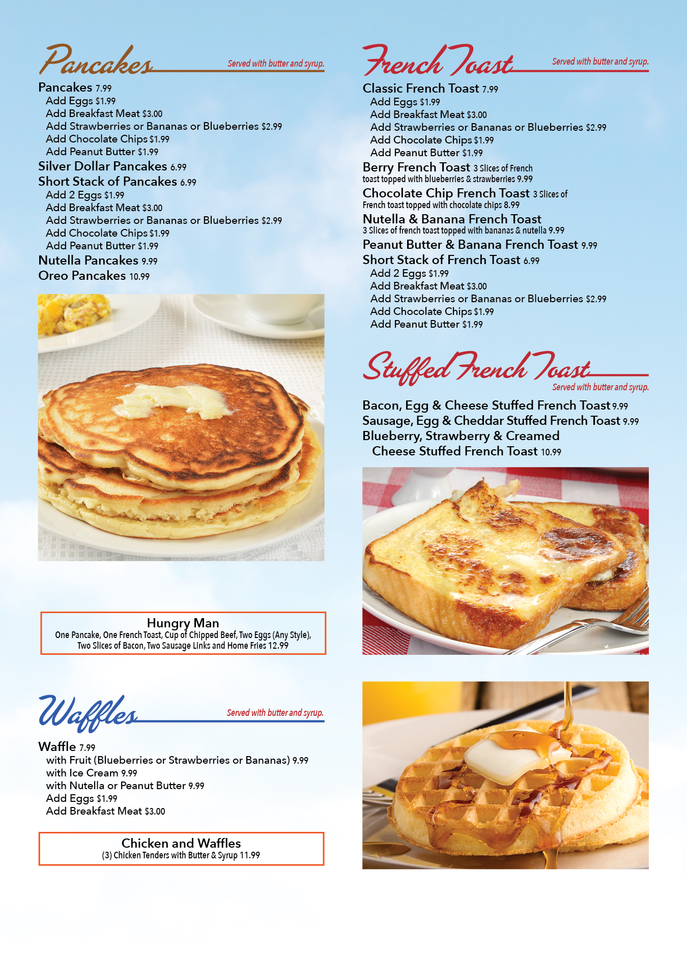Our Menus | Country House Diner Restaurant